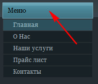 Шапка меню на сайте okis.ru