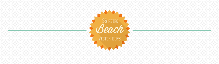 35 retro beach vector icons 